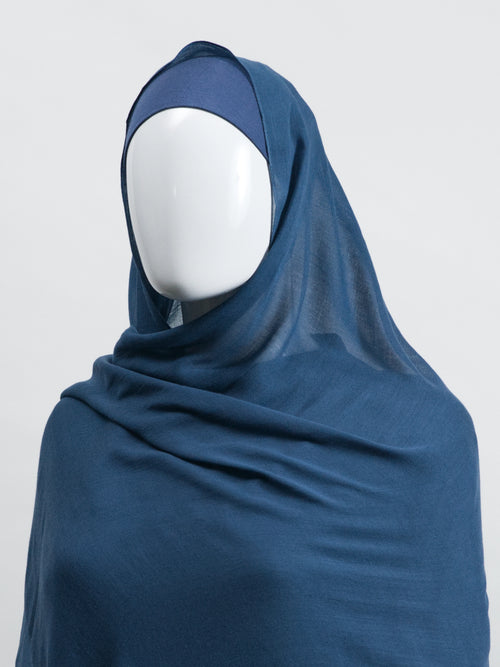 Modal Cotton Scarf & Cap Set - Ocean Depths
