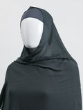 Modal Cotton Scarf & Cap Set - Charcoal Mist