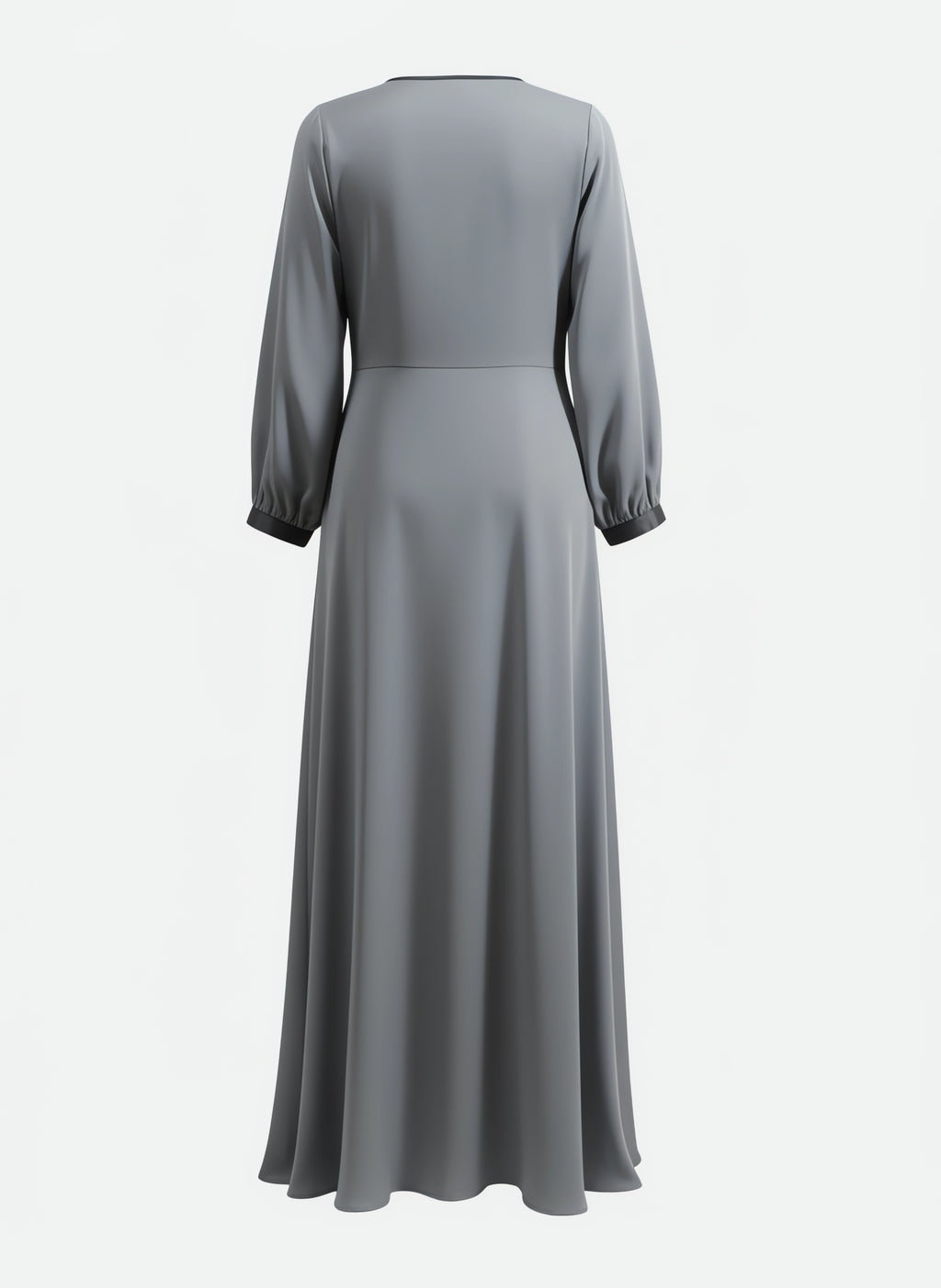 Timeless Slate Grey Pleated Abaya
