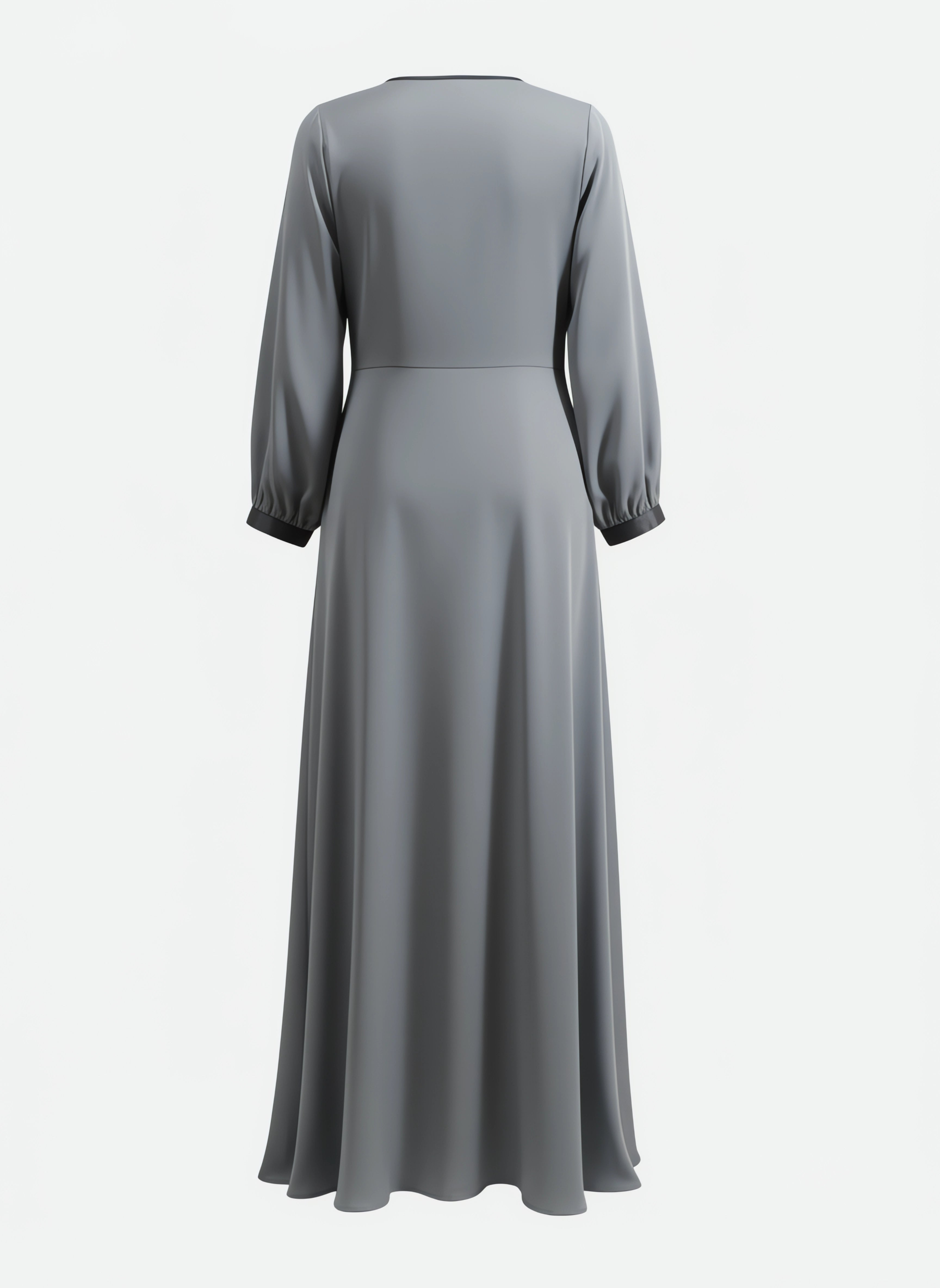 Timeless Slate Grey Pleated Abaya