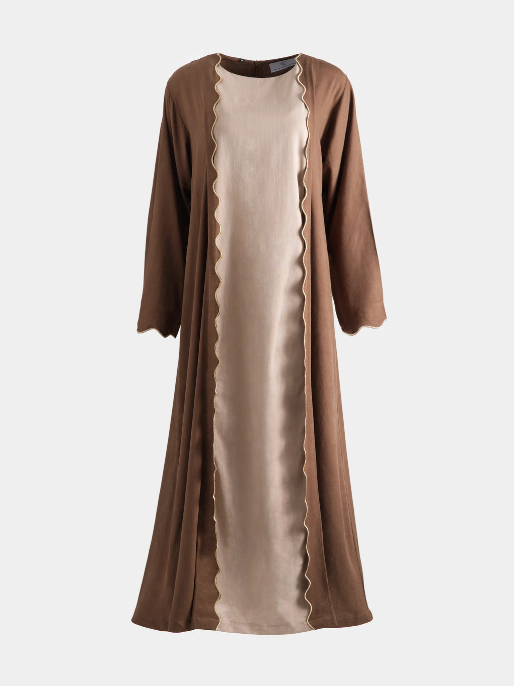 Scallop Linen Abaya - Earth & Sand