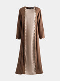 Scallop Linen Abaya - Earth & Sand