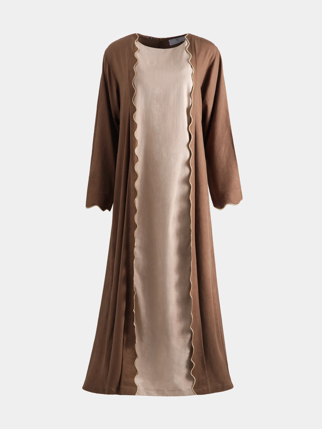 Scallop Linen Abaya - Earth & Sand