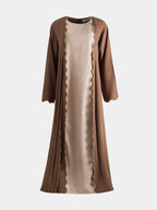 Scallop Linen Abaya - Earth & Sand