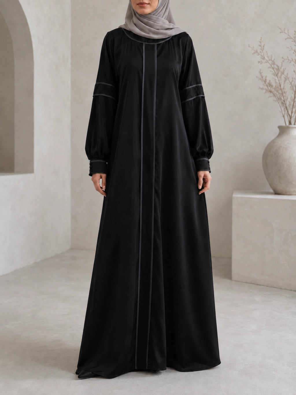 Onyx Crepe Abaya - Black