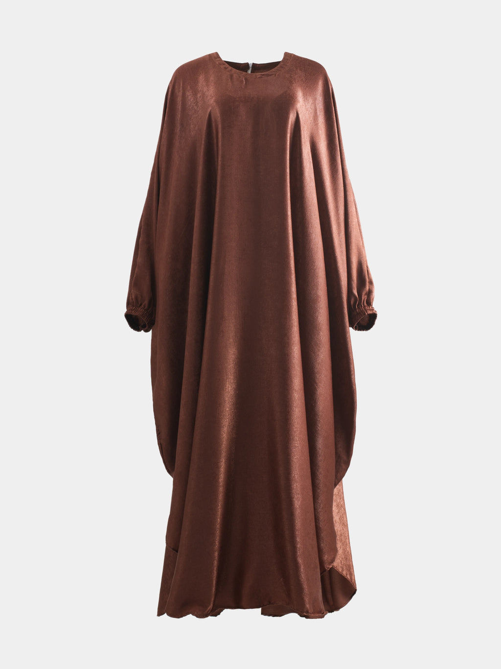 Crushed Silk Butterfly Abaya - Earth Brown