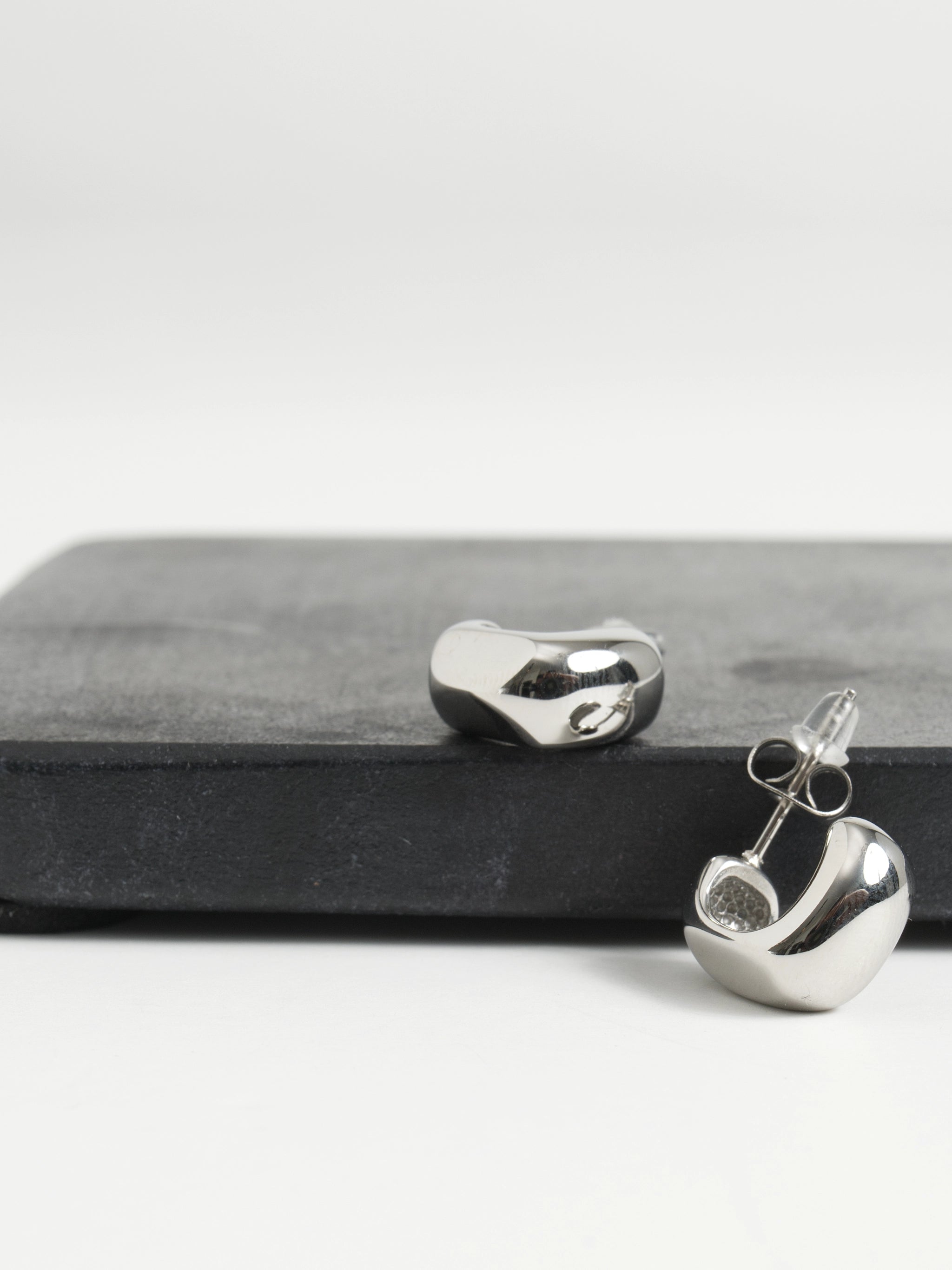 Aisha Polished Silver Hoop Earrings