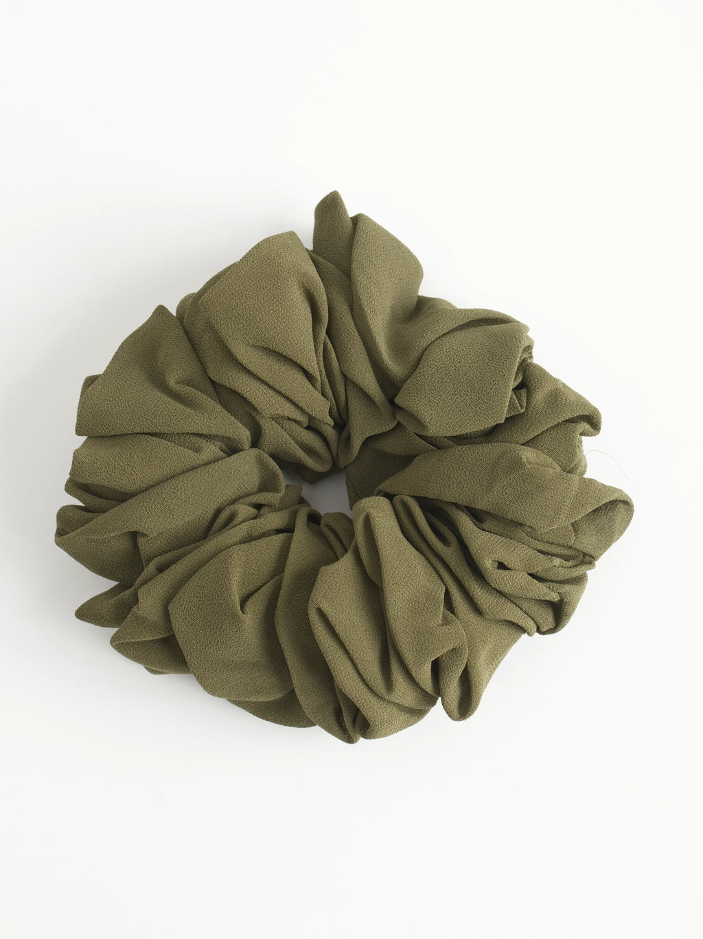 Olive chiffon scrunchie