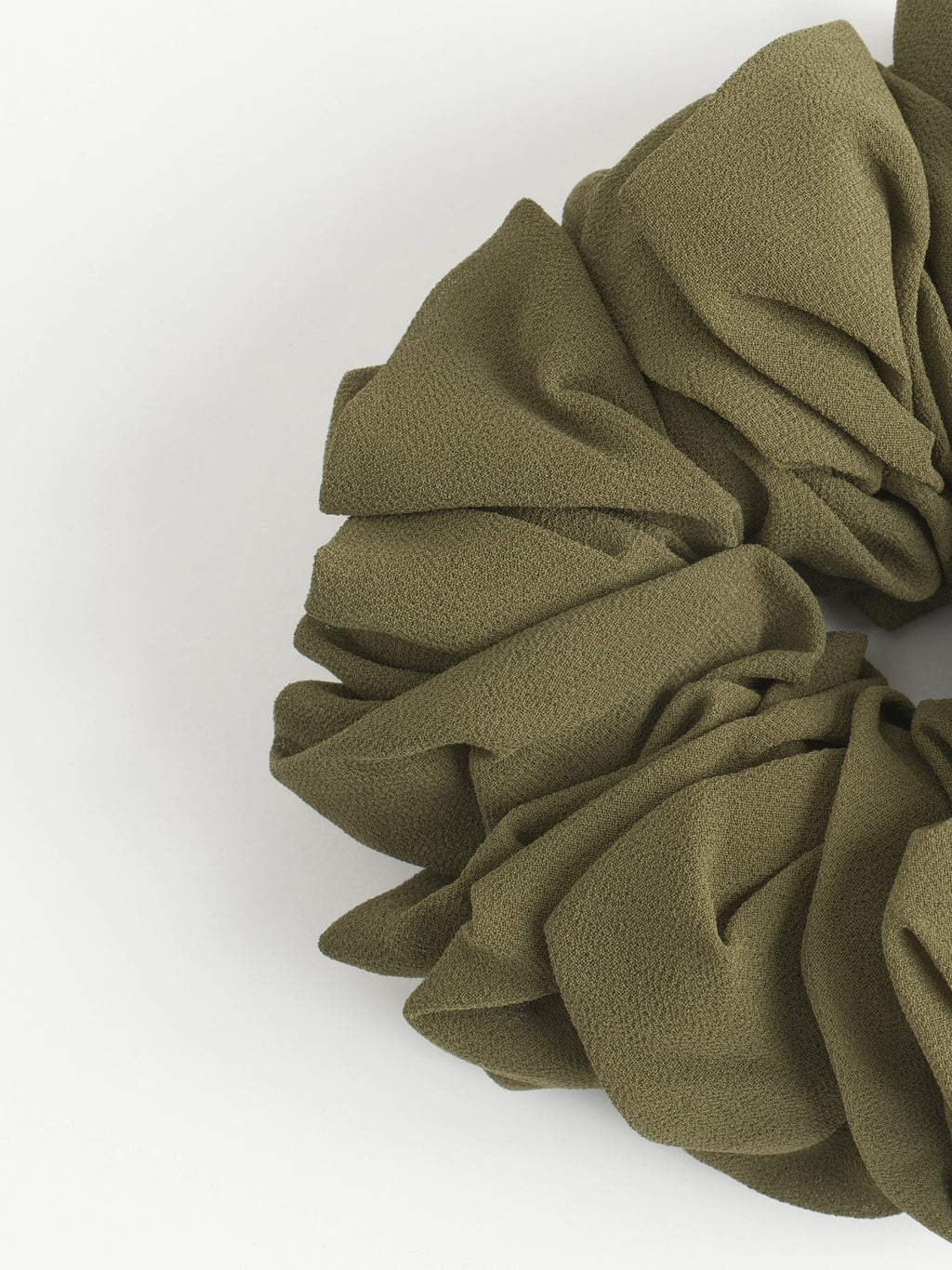 Zoomed image of Olive chiffon scrunchie