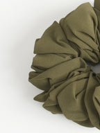 Zoomed image of Olive chiffon scrunchie