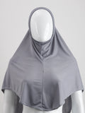 Front view of a Seamless Instant Slip-On Hijab - Slate Grey