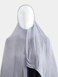 Flat view of the Lavender Instant Modal Cotton Hijab on a mannequin showing the pre-stitched front construction and textured knit.