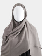 Side profile of the Taupe Instant Modal Cotton Hijab showing the contoured fit and pin-free styling.