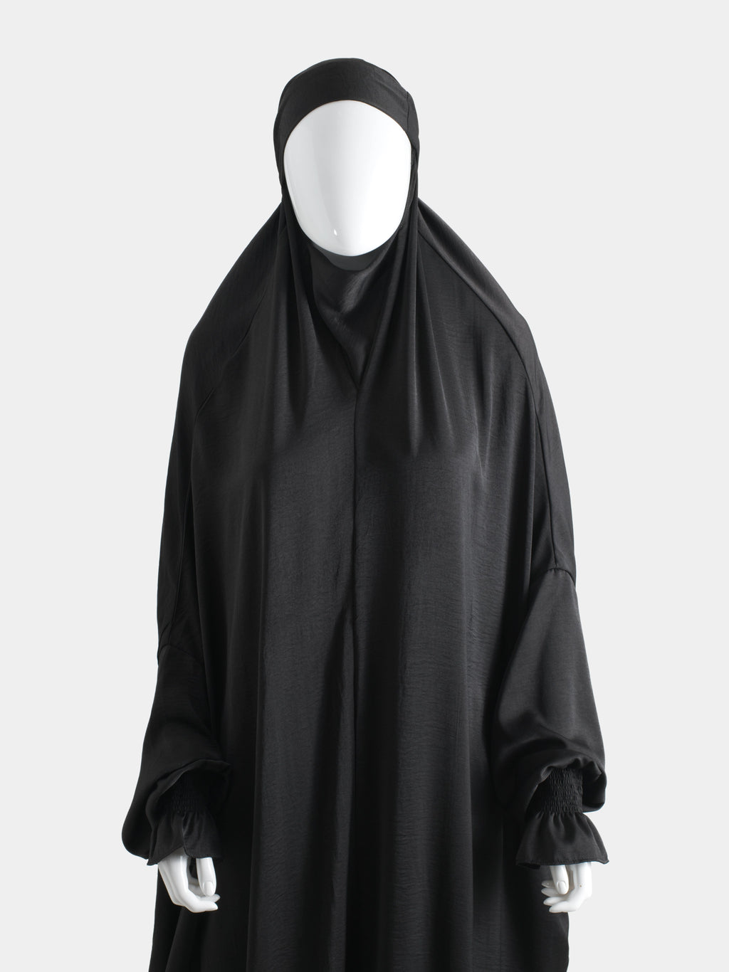 Washed Silk Jilbab - Black