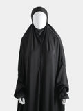 Washed Silk Jilbab - Black