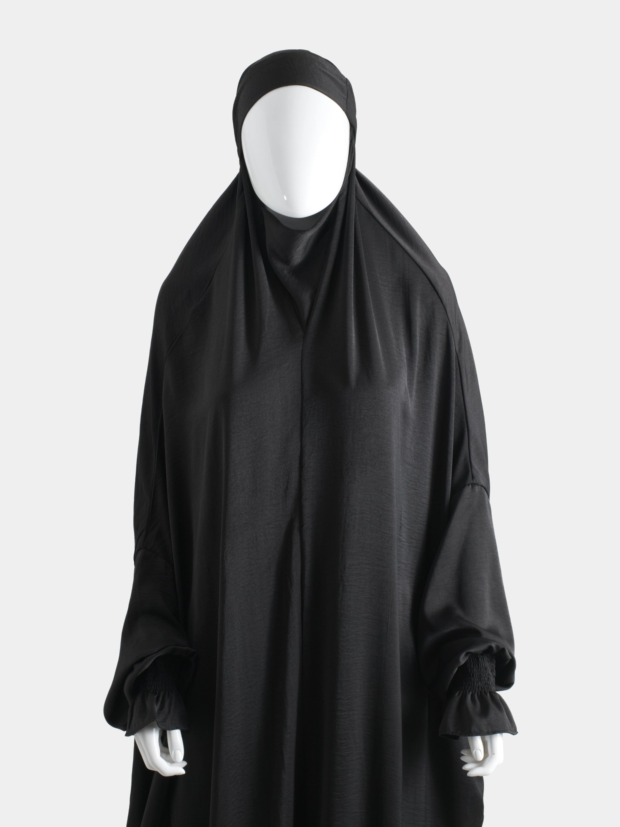 Washed Silk Jilbab - Black