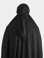 Washed Silk Jilbab - Black
