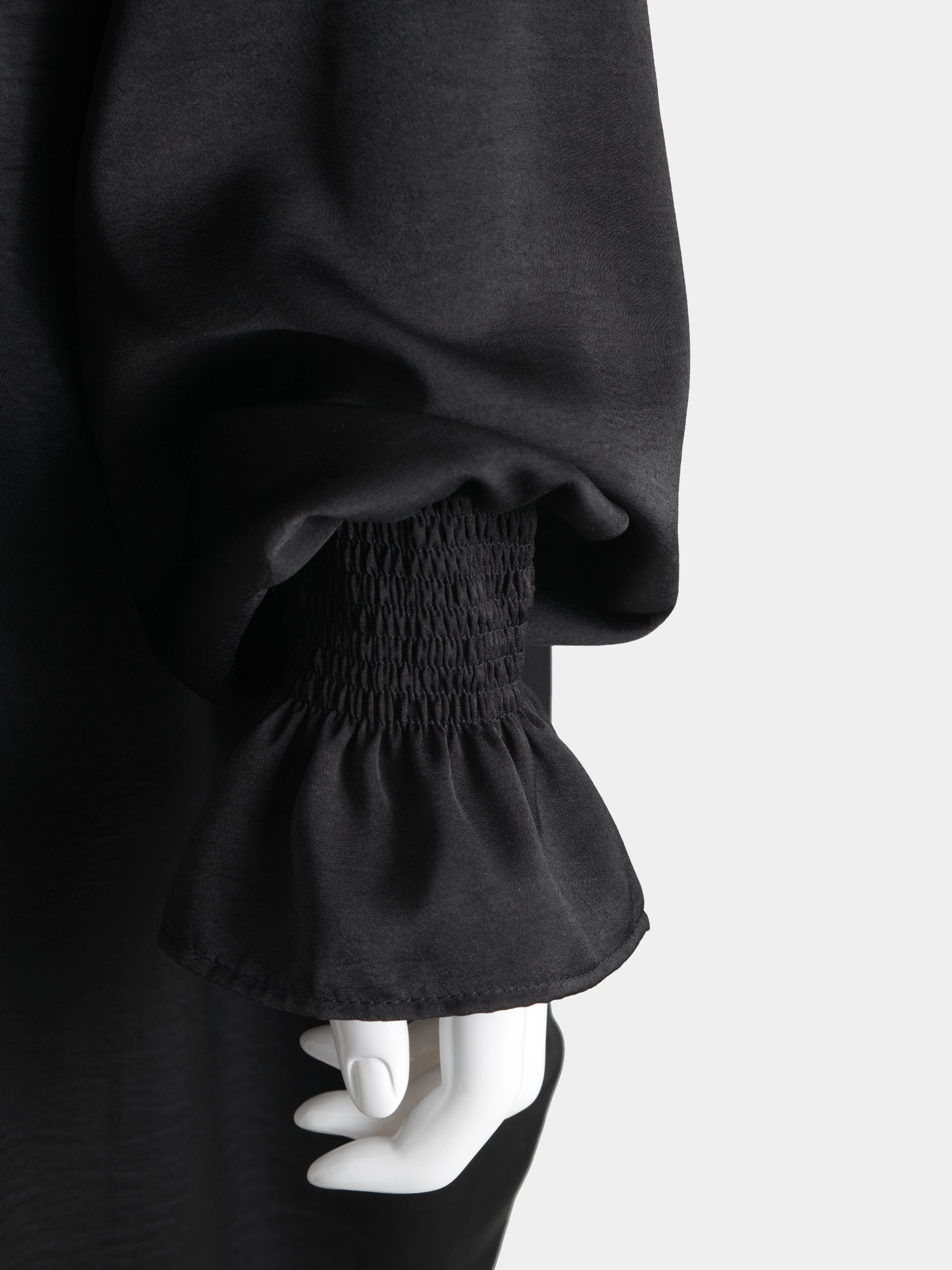 Washed Silk Jilbab - Black