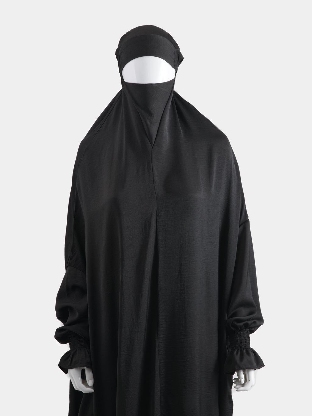 Washed Silk Jilbab - Black
