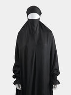 Washed Silk Jilbab - Black