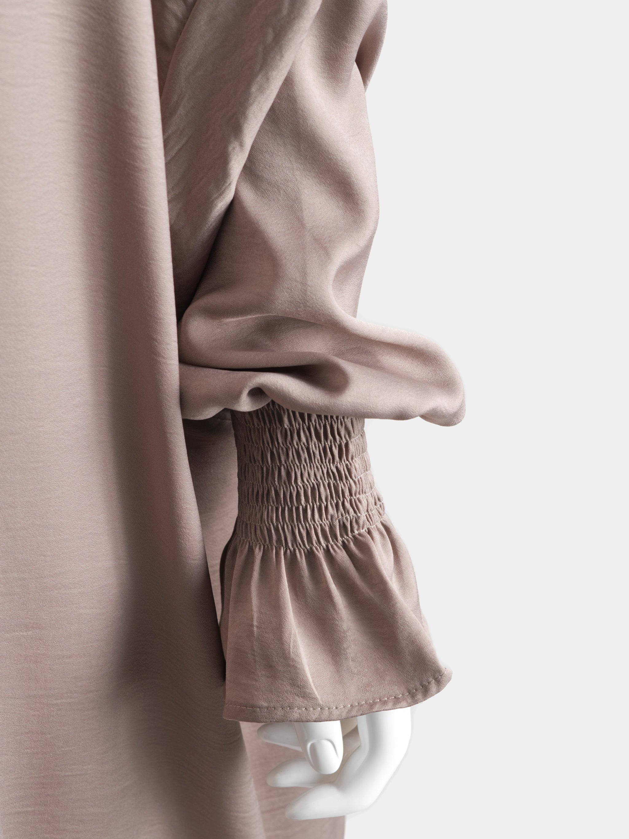 Washed Silk Jilbab - Taupe