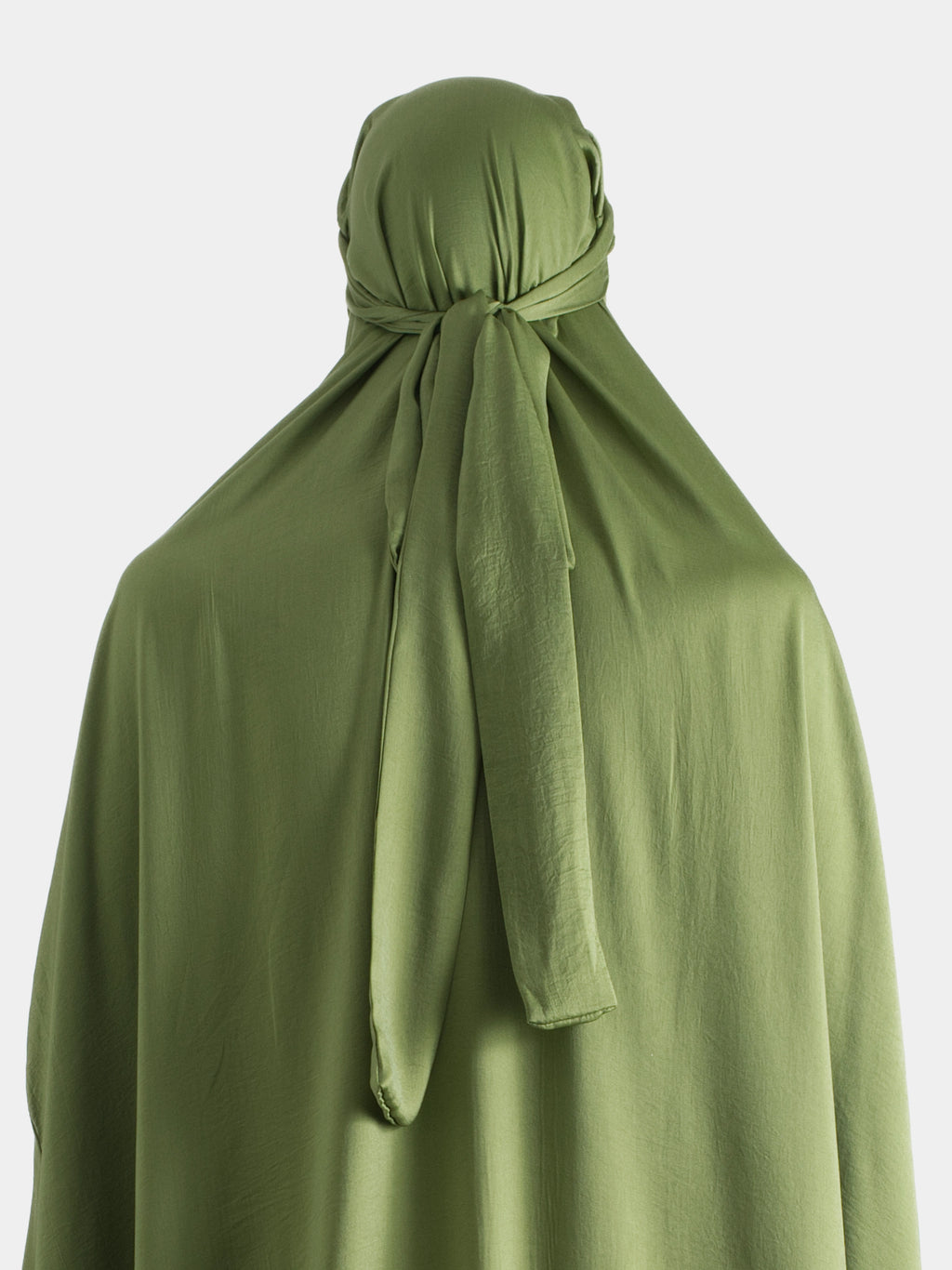 Washed Silk Jilbab - Moss Green