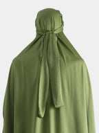 Washed Silk Jilbab - Moss Green