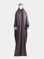 Purple jilbab on a white background