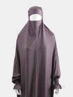 Washed Silk Jilbab - Deep Plum
