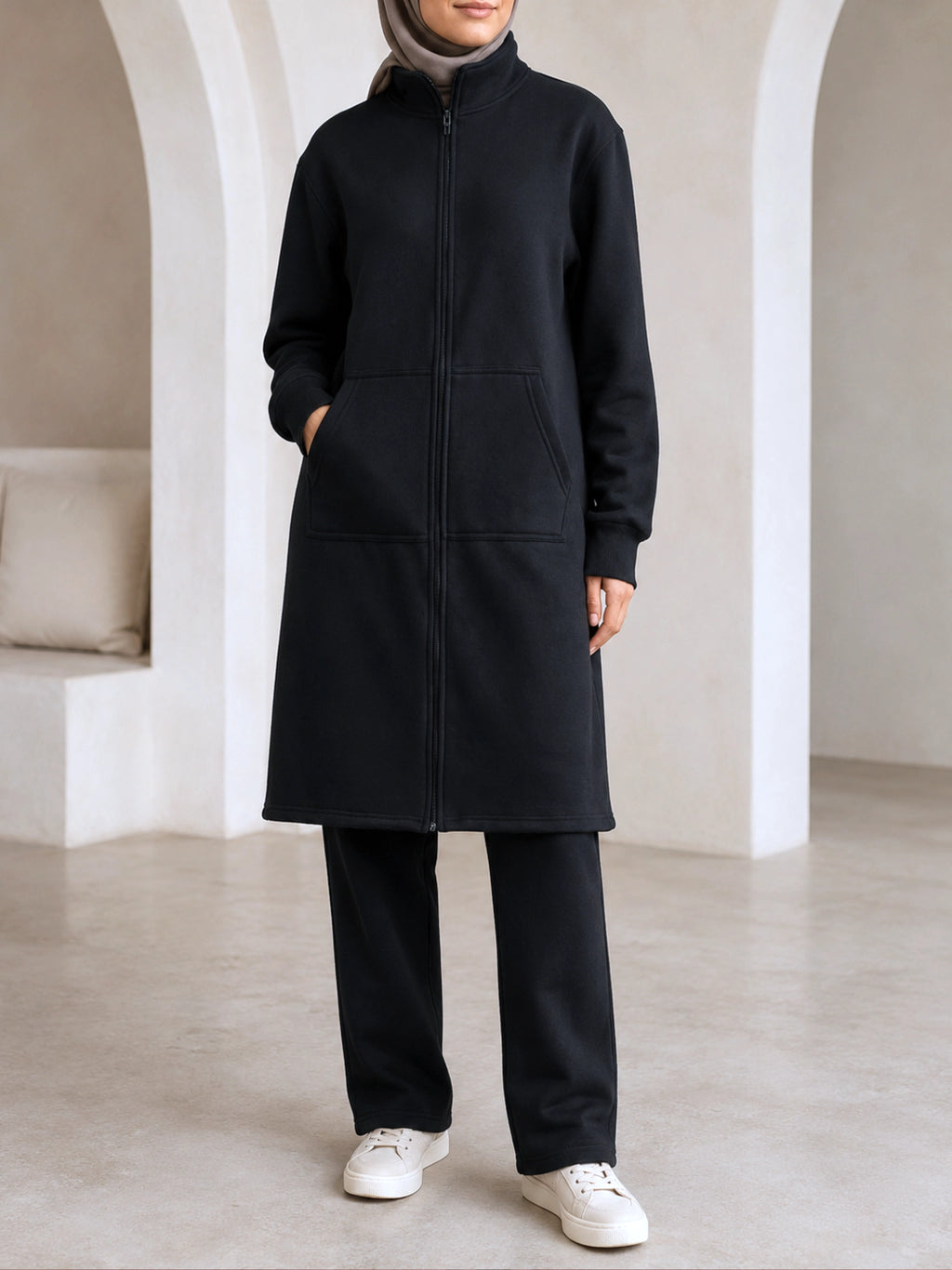 Cotton Fleece Lounge Set - Charcoal