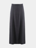 Cotton A-Line Maxi Skirt - Charcoal