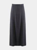 Cotton A-Line Maxi Skirt - Charcoal