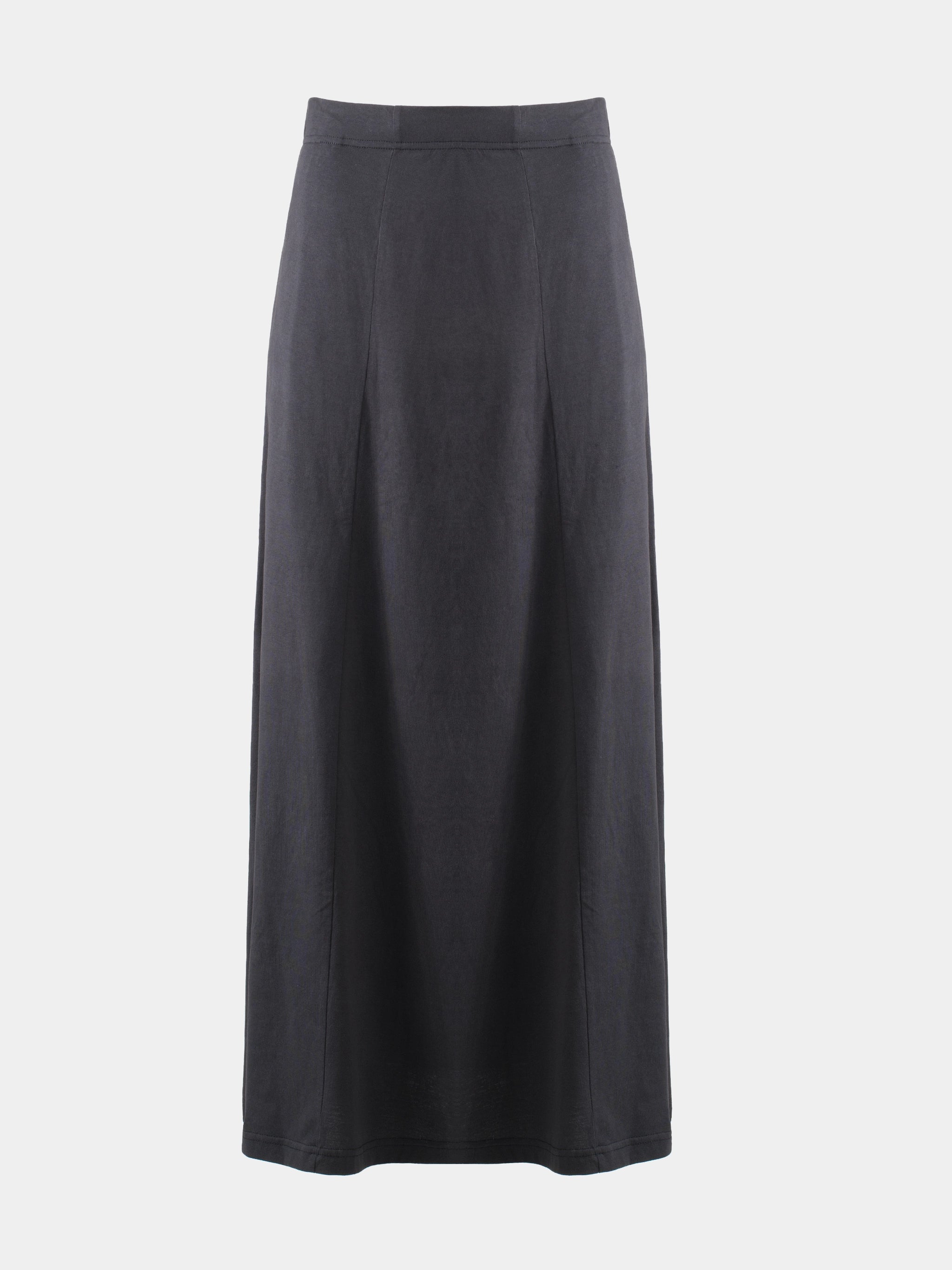Cotton A-Line Maxi Skirt - Charcoal