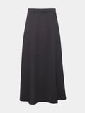 Cotton A-Line Maxi Skirt - Charcoal