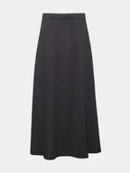 Cotton A-Line Maxi Skirt - Charcoal