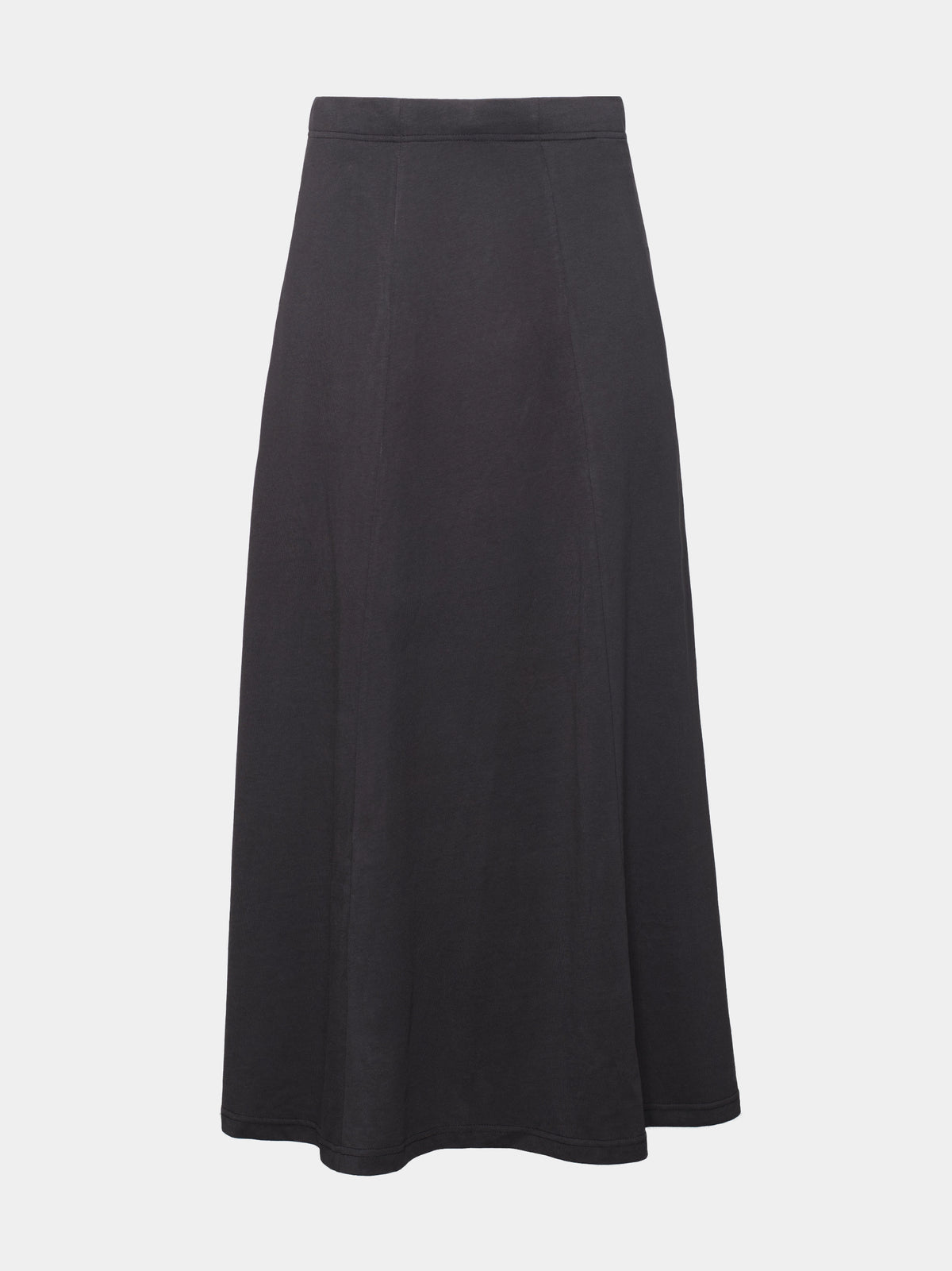Cotton A-Line Maxi Skirt - Charcoal
