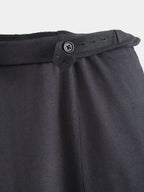Cotton A-Line Maxi Skirt - Charcoal