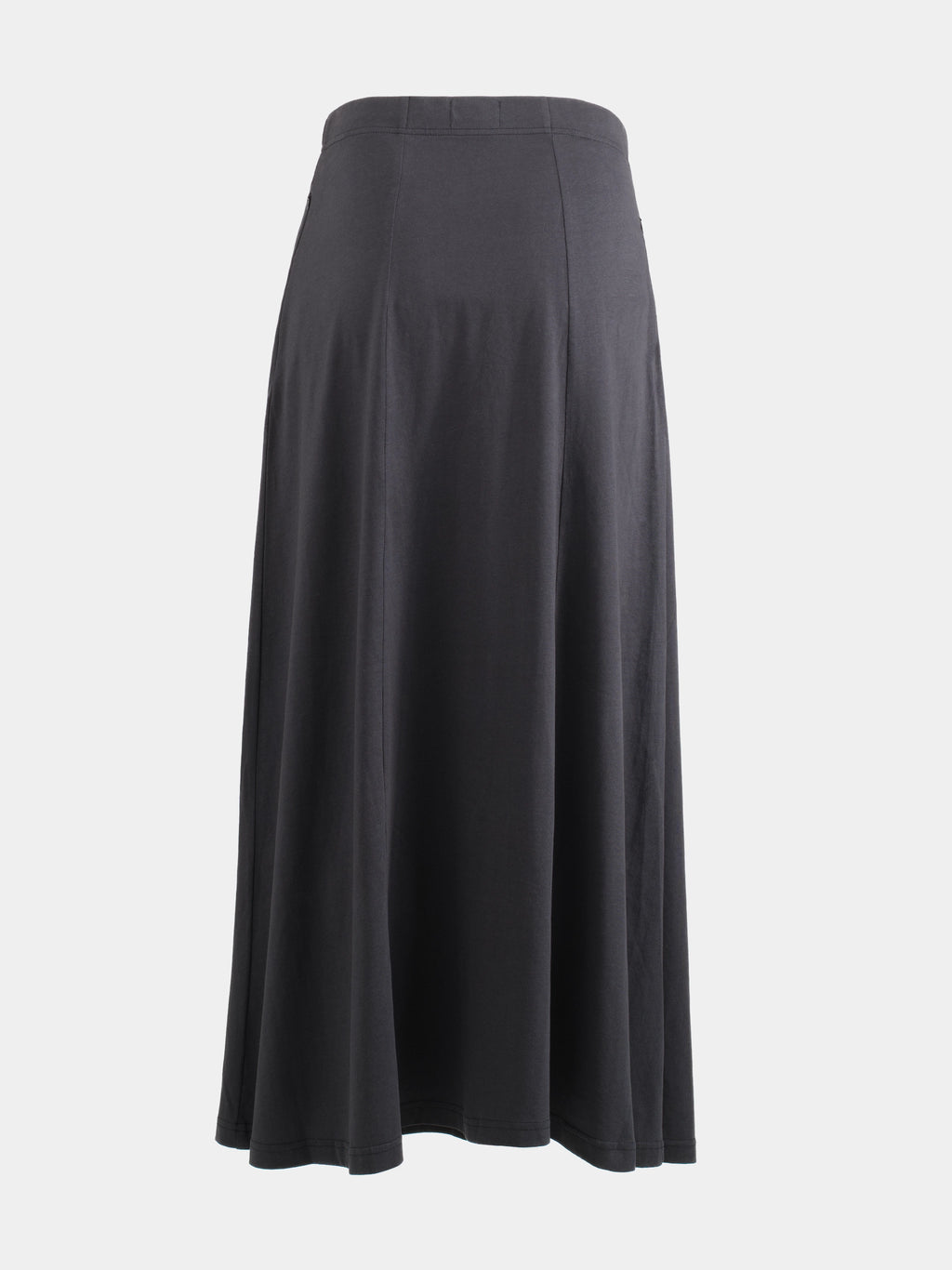 Cotton A-Line Maxi Skirt - Charcoal