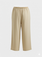 Creme Luxe Wide-Leg Pants