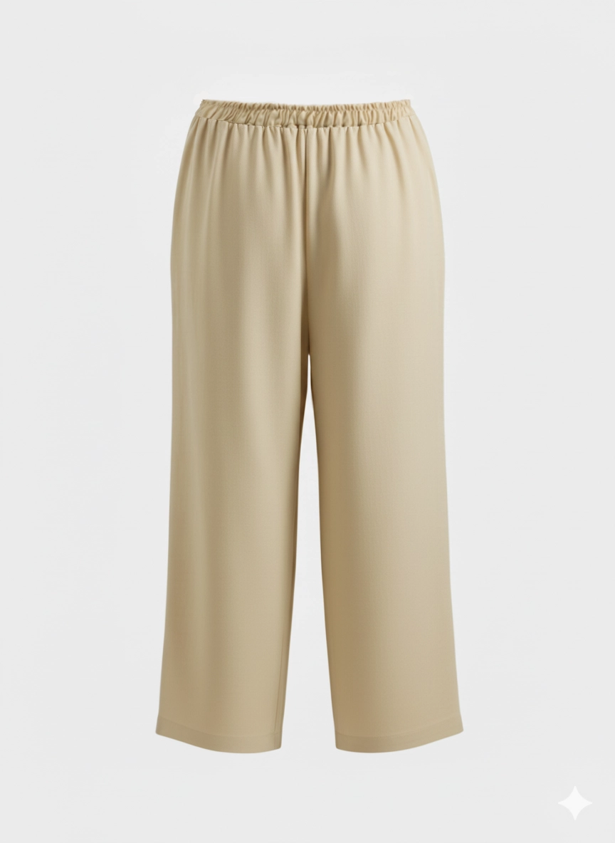 Creme Luxe Wide-Leg Pants