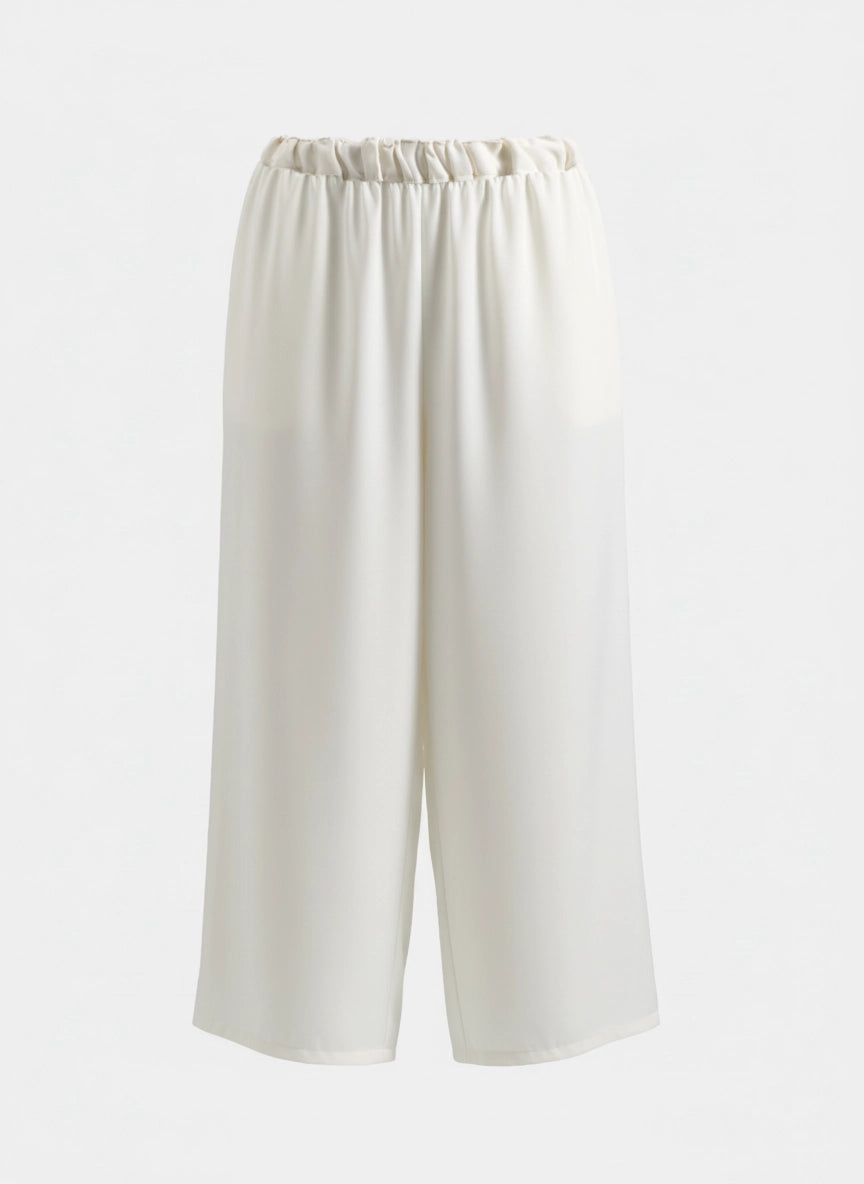 Elegant Ivory Wide-Leg Pants