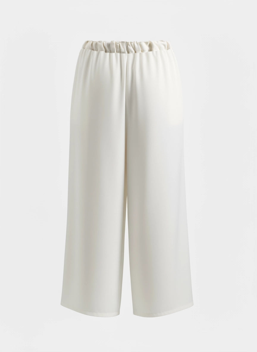 Elegant Ivory Wide-Leg Pants